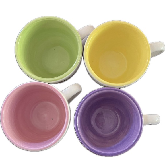 Espresso cups mugs tabletops lifestyle set of 4 four color designs - Picture 7 of 11